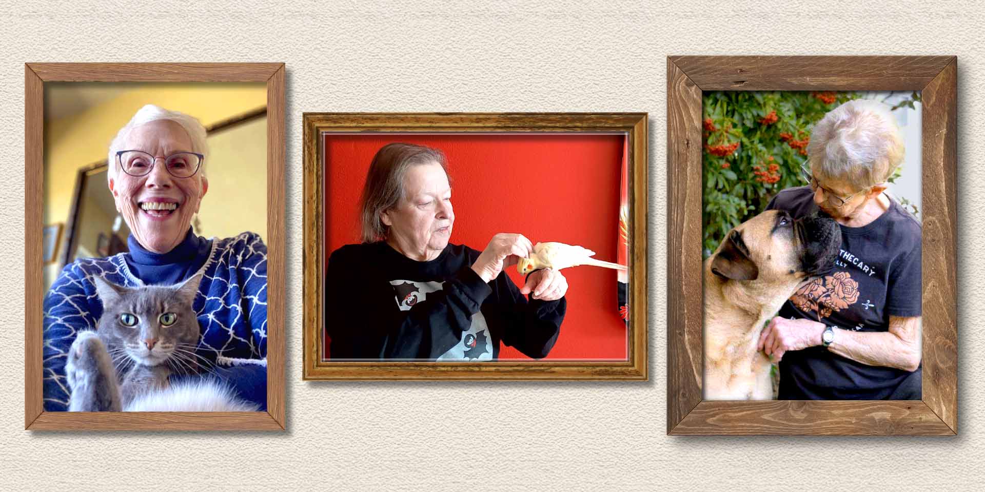 Photos of residents with their pets